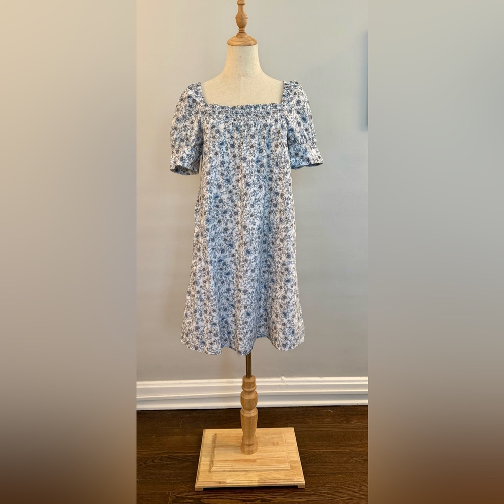 J. Crew Cotton poplin shift dress in floral vines